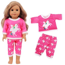2 Pcs/Set Kawaii Animal Pajamas Suit For 43cm Baby Doll Clothes Accessories And 18 Inch American Doll Girl's Toys Our Generation