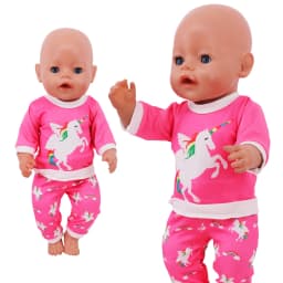 2 Pcs/Set Kawaii Animal Pajamas Suit For 43cm Baby Doll Clothes Accessories And 18 Inch American Doll Girl's Toys Our Generation