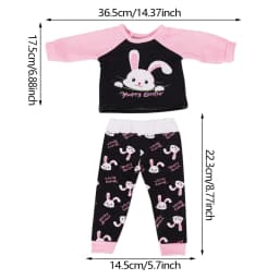 2 Pcs/Set Kawaii Animal Pajamas Suit For 43cm Baby Doll Clothes Accessories And 18 Inch American Doll Girl's Toys Our Generation