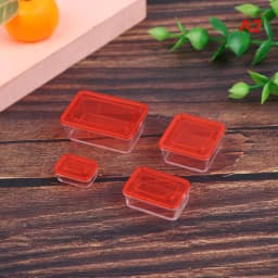 4pcs 1:12 Dollhouse Mininature Fresh Keeping Box Lunch Model Kitchen Tableware Accessories For Doll House Decor Kids Toys Gi