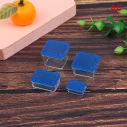 4pcs 1:12 Dollhouse Mininature Fresh Keeping Box Lunch Model Kitchen Tableware Accessories For Doll House Decor Kids Toys Gi