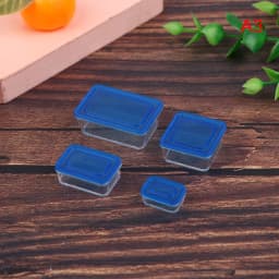 4pcs 1:12 Dollhouse Mininature Fresh Keeping Box Lunch Model Kitchen Tableware Accessories For Doll House Decor Kids Toys Gi