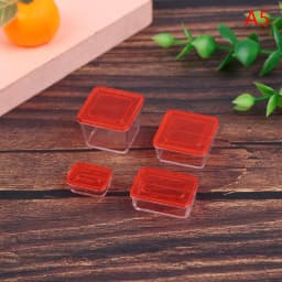 4pcs 1:12 Dollhouse Mininature Fresh Keeping Box Lunch Model Kitchen Tableware Accessories For Doll House Decor Kids Toys Gi