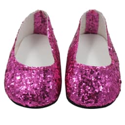 18'' Doll Mini Shoes 7 cm PU Sequin Shoes Wear For 43 cm New Baby Reborn Toys For American Dolls for Girl's Gift