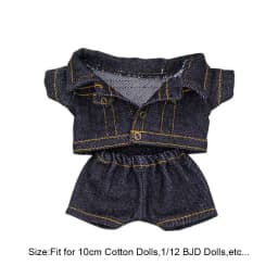 10CM Doll Clothes Fashion Coat Tops Casual Wears Jeans Pants Cotton Jacket For 1/12 Bjd Dolls Accessories Plush Dolls Kids Toys