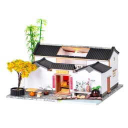 DIY Wooden Doll House Japanese Sushi Store Miniature Building Kit BBQ Breakfast Dollhouse With Furniture Toys for Girls Gifts