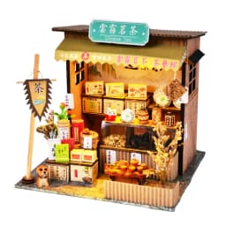 DIY Wooden Doll House Japanese Sushi Store Miniature Building Kit BBQ Breakfast Dollhouse With Furniture Toys for Girls Gifts