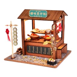DIY Wooden Doll House Japanese Sushi Store Miniature Building Kit BBQ Breakfast Dollhouse With Furniture Toys for Girls Gifts