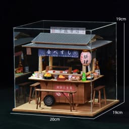 DIY Wooden Doll House Japanese Sushi Store Miniature Building Kit BBQ Breakfast Dollhouse With Furniture Toys for Girls Gifts
