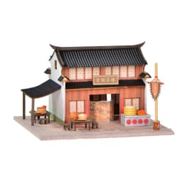 DIY Wooden Doll House Japanese Sushi Store Miniature Building Kit BBQ Breakfast Dollhouse With Furniture Toys for Girls Gifts