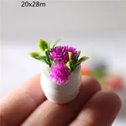 3pcs 1:12 Dollhouse Miniature Green Plant In Pot Simulation Potted Plants Dollhouse Decor