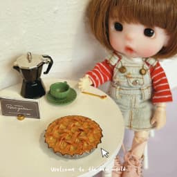 1Pcs 1/12 Dollhouse Accessories Miniatures Apple Pie Mini Pizza Food Model Toy for Doll House Decoration