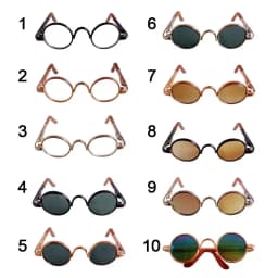 5.5cm Plush Doll Glasses For 10cm Cotton Dolls Round Frame Eyeglasses Dolls Mini Plush Animal DIY Clothes Accessories