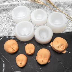 3D Baby Face Silicone Molds Q Version Clay Head Sculpey Doll Modification Accessories DIY Proportional Face Making Tools