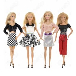 Dolls Clothes Tops Pants Dressing Kids Toys Fast Shipping Items Mini Dress Wear For Children DIY Girl Birthday Christmas Present