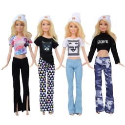 Dolls Clothes Tops Pants Dressing Kids Toys Fast Shipping Items Mini Dress Wear For Children DIY Girl Birthday Christmas Present