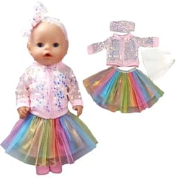 Santa Claus Dress for Baby Doll Clothes Christmas Dress 18 Inches Girl Doll Tutu Skirt