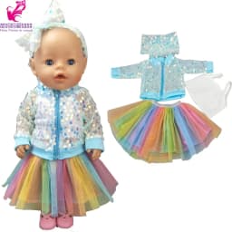 Santa Claus Dress for Baby Doll Clothes Christmas Dress 18 Inches Girl Doll Tutu Skirt