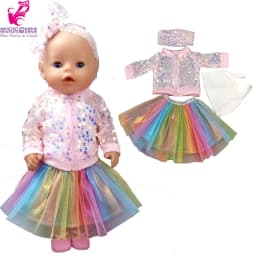 Santa Claus Dress for Baby Doll Clothes Christmas Dress 18 Inches Girl Doll Tutu Skirt