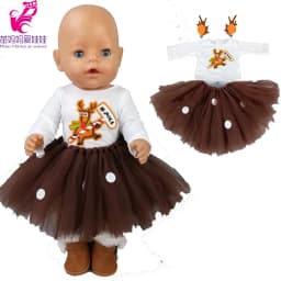 Santa Claus Dress for Baby Doll Clothes Christmas Dress 18 Inches Girl Doll Tutu Skirt