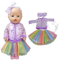 Santa Claus Dress for Baby Doll Clothes Christmas Dress 18 Inches Girl Doll Tutu Skirt
