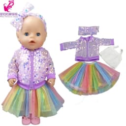 Santa Claus Dress for Baby Doll Clothes Christmas Dress 18 Inches Girl Doll Tutu Skirt