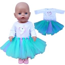 Santa Claus Dress for Baby Doll Clothes Christmas Dress 18 Inches Girl Doll Tutu Skirt