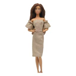 New 30cm 1/6 Doll elegant puff sleeves top Dress set Daily Wear Accessories Clothes for Barbies doll