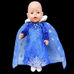 43 Cm New Born Baby Doll Clothes Elsa Princess Dress 18 Inch American Og Girl Doll Dress