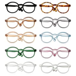 Colorful Mini Round Frame Glasses Eyewear Clear Lens Candy Color Eyeglasses Style For Bjd Blythe Plush Doll Accessory Gift