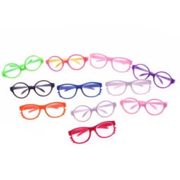 Colorful Mini Round Frame Glasses Eyewear Clear Lens Candy Color Eyeglasses Style For Bjd Blythe Plush Doll Accessory Gift
