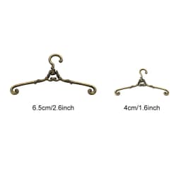 5Pcs/Set Retro Alloy Hangers For Ob11 Dolls Dollhouse Bedroom Wardrobe Decor Dolls Clothes Stand 4/6.5cm Hangers Furniture