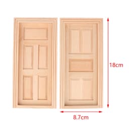 1/12 Scale Dollhouse Miniature 6 Panel Interior Wooden Door Frame DIY Plain Embryo Material Furniture Doll House Accessories