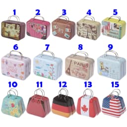 Metal Mini Suitcase Jewellery Box Miniature Trunk Bags Cartoon Pattern Dollhouse Decoration Gifts DIY Dolls Accessories