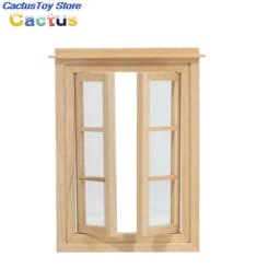 Multi Styles Dollhouse Miniature Wood External Single Door Wooden Window Frame DIY Accessories Doll House Furniture Toys