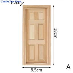 Multi Styles Dollhouse Miniature Wood External Single Door Wooden Window Frame DIY Accessories Doll House Furniture Toys