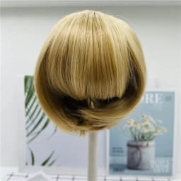 Reborn Doll Golden and Brown BOB Hair Sticked Hair Wig Fits 18--22 Inch Silicone Reborn Baby Dolls Short Hair DIY Doll Accessory
