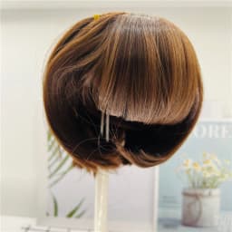 Reborn Doll Golden and Brown BOB Hair Sticked Hair Wig Fits 18--22 Inch Silicone Reborn Baby Dolls Short Hair DIY Doll Accessory