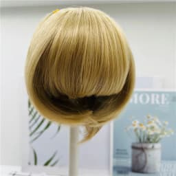 Reborn Doll Golden and Brown BOB Hair Sticked Hair Wig Fits 18--22 Inch Silicone Reborn Baby Dolls Short Hair DIY Doll Accessory