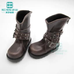 9-11cm Shoes for Doll Fits BJD Uncle Spherical Joint Doll Fashion Stitching Leather Shoes Black, Brown