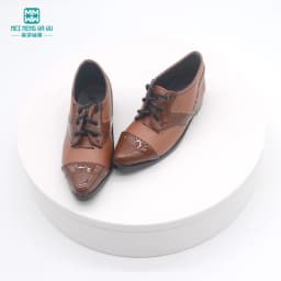 9-11cm Shoes for Doll Fits BJD Uncle Spherical Joint Doll Fashion Stitching Leather Shoes Black, Brown