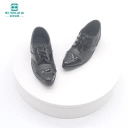 9-11cm Shoes for Doll Fits BJD Uncle Spherical Joint Doll Fashion Stitching Leather Shoes Black, Brown