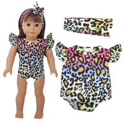 Doll Clothes One-piece Swimsuit+Headband Set For 43cm Baby New Born&18 Inch American Doll Acessories For OG Girl Doll Gift Toy