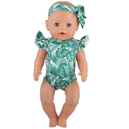 Doll Clothes One-piece Swimsuit+Headband Set For 43cm Baby New Born&18 Inch American Doll Acessories For OG Girl Doll Gift Toy