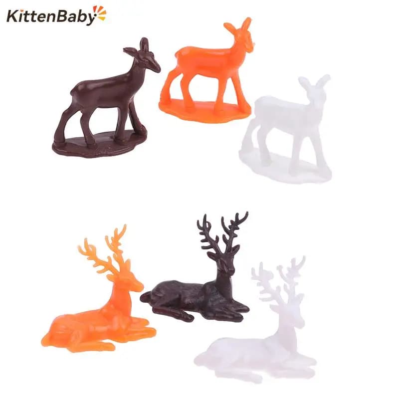 1Pcs Miniature Dollhouse Baby Deer Toy Dollhouse Christmas Elk Ornaments Decoration Accessories
