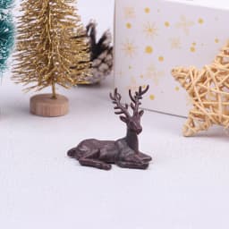 1Pcs Miniature Dollhouse Baby Deer Toy Dollhouse Christmas Elk Ornaments Decoration Accessories