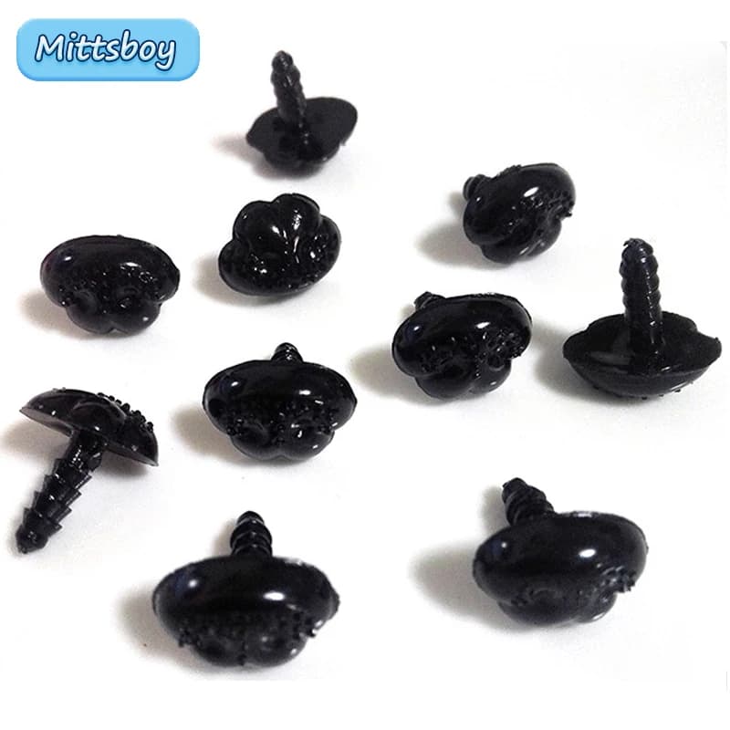 DIY 9/12/15/19mm Flat Bottom Triangle Nose Toy Puppy Bear Nose Accessories Plastic Plushs Snout Animals Nose Plush Accessories