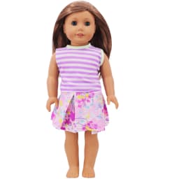 Doll Clothes Dress for 18inch American Doll& 43Cm Baby Doll T-shirt+Skirt Cute Bow Dress Our Generation Baby Girl's Toys Gift