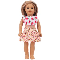 Doll Clothes Dress for 18inch American Doll& 43Cm Baby Doll T-shirt+Skirt Cute Bow Dress Our Generation Baby Girl's Toys Gift