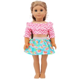 Doll Clothes Dress for 18inch American Doll& 43Cm Baby Doll T-shirt+Skirt Cute Bow Dress Our Generation Baby Girl's Toys Gift
